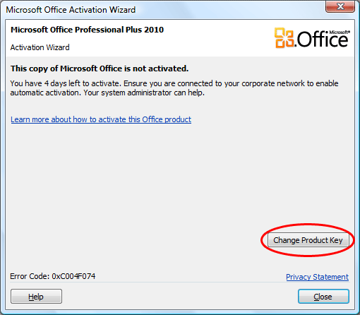 What is the phone number for activating office 2010 download